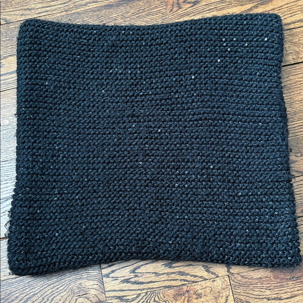 Kate Spade Black Sequin Knit Scarf Snood OS
